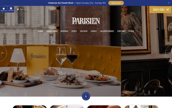 Screenshot of cafeparisienbelfast.com