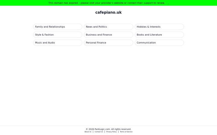 Screenshot of cafepiano.uk