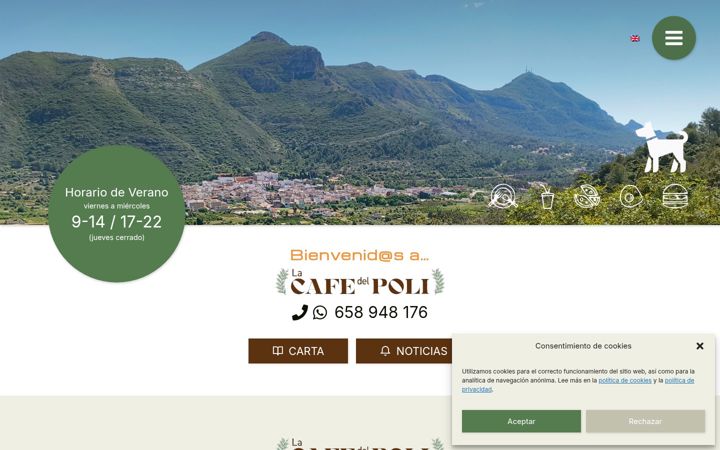Captură de ecran a cafepoli.es