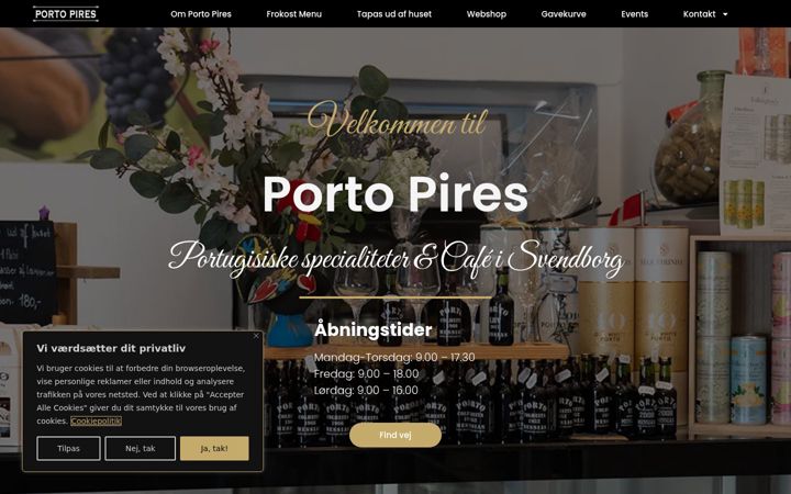 Screenshot of cafeportopiressvendborg.dk