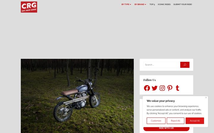 Screenshot of caferacergarage.eu