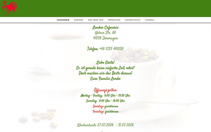 Screenshot of cafeserie-lemke.de