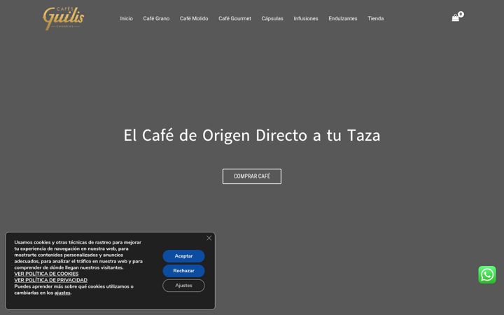 Screenshot of cafesguiliscanarias.com