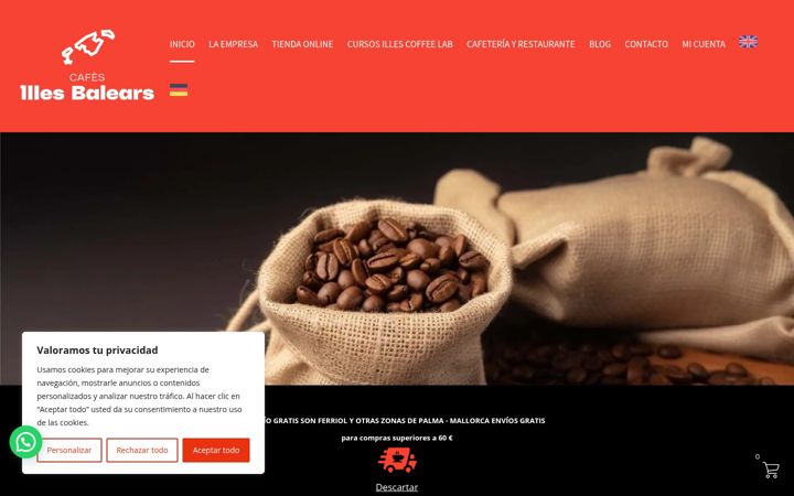 Screenshot of cafesillesbalears.com