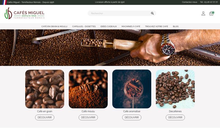 Screenshot of cafesmiguel.fr