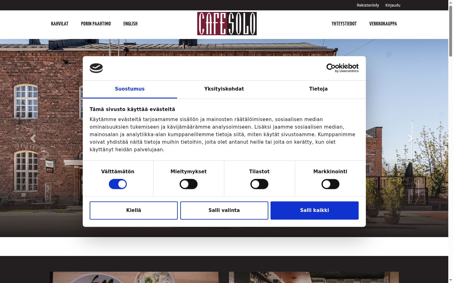 Screenshot tal-banner tal-kunsens muri qabel kwalunkwe interazzjoni