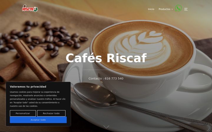 Ekrānuzņēmums no cafesriscaf.com