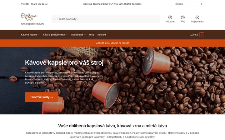 Zrzut ekranu cafessima.cz