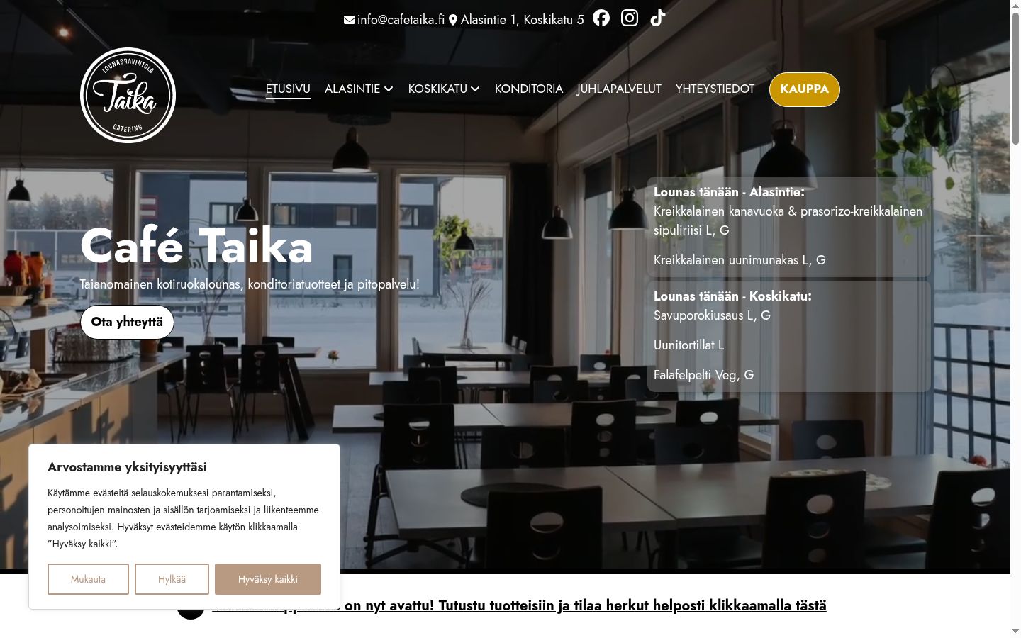 Screenshot des Einwilligungsbanners vor jeglicher Interaktion