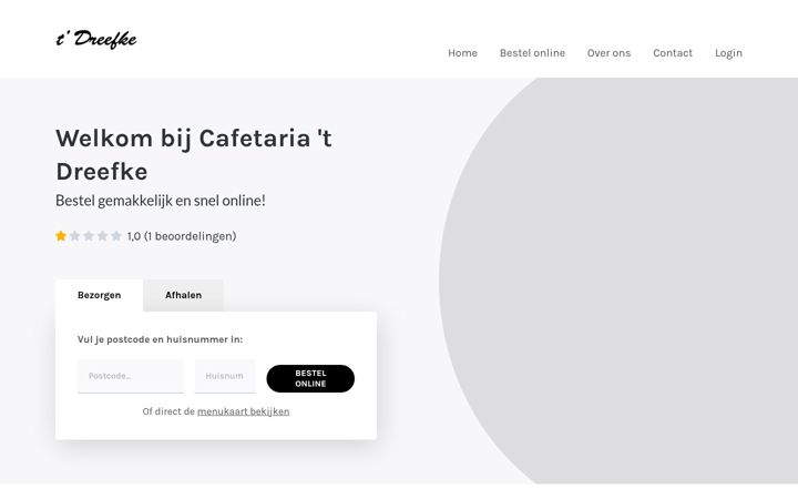 Screenshot of cafetariadreefke.nl