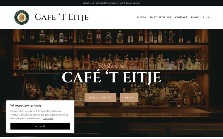 Captura de pantalla de cafeteitje.nl