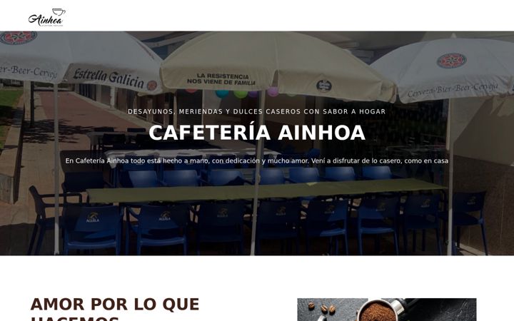 Screenshot of cafeteriaainhoa.com