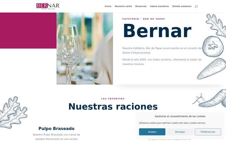 Screenshot of cafeteriabernar.com