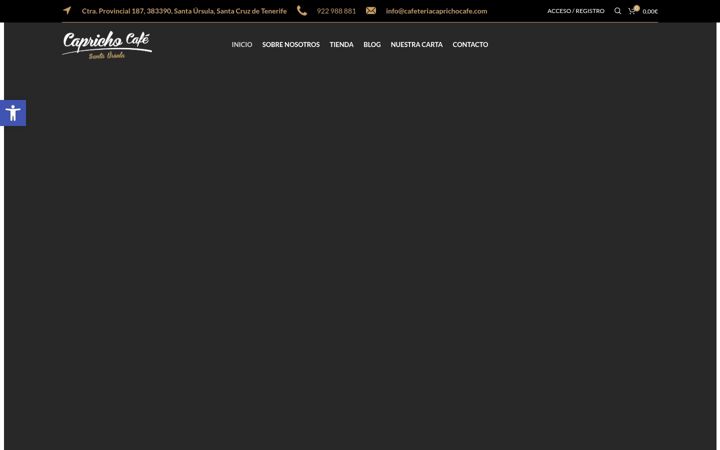 Screenshot of cafeteriacaprichocafe.com