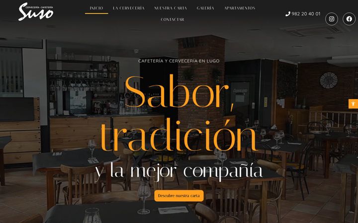 Snimka zaslona za cafeteriacerveceriasuso.es