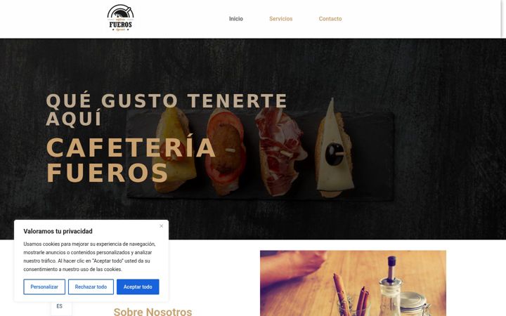 Screenshot of cafeteriafueros.com