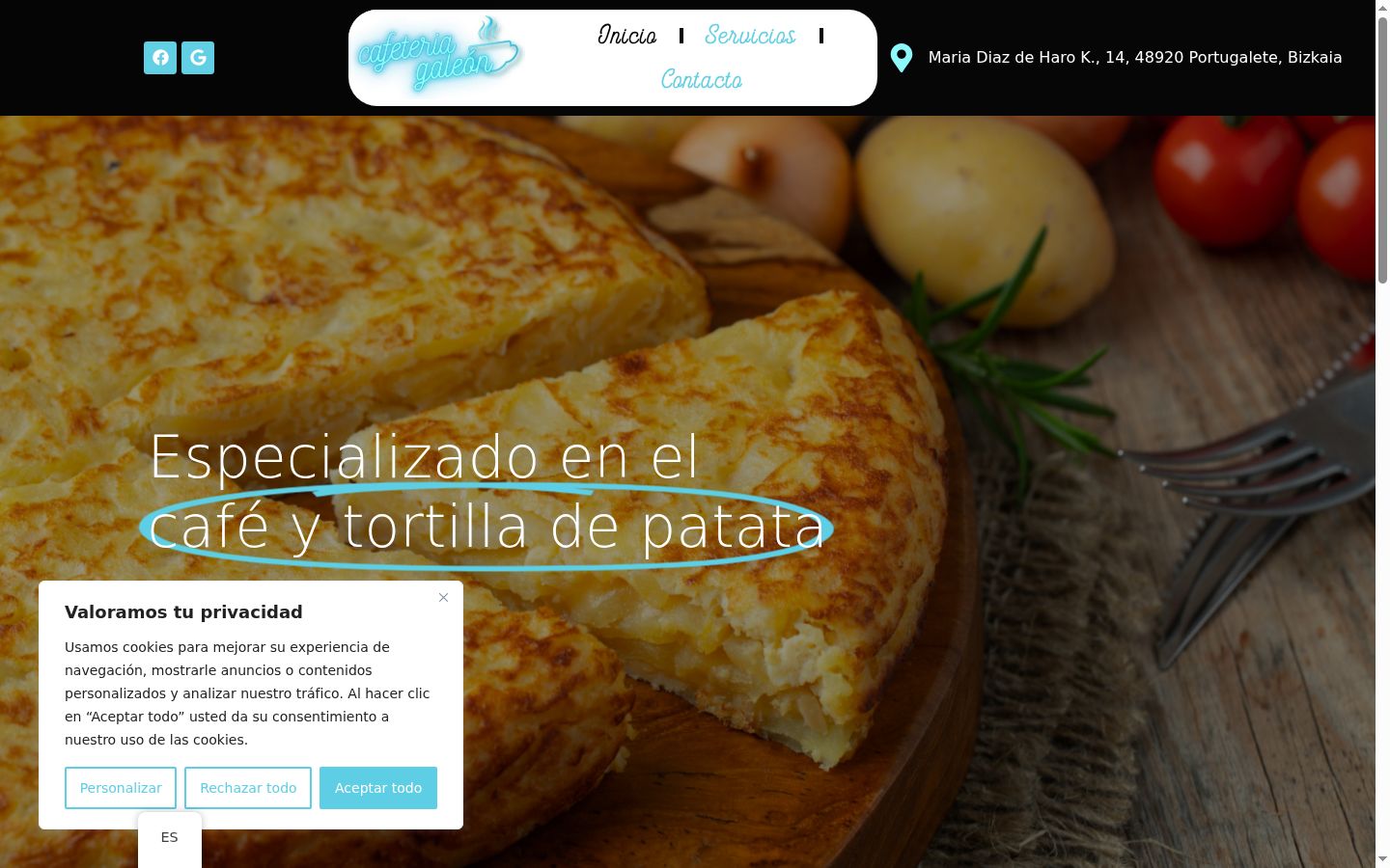 Screenshot of the consent banner shown before any interaction