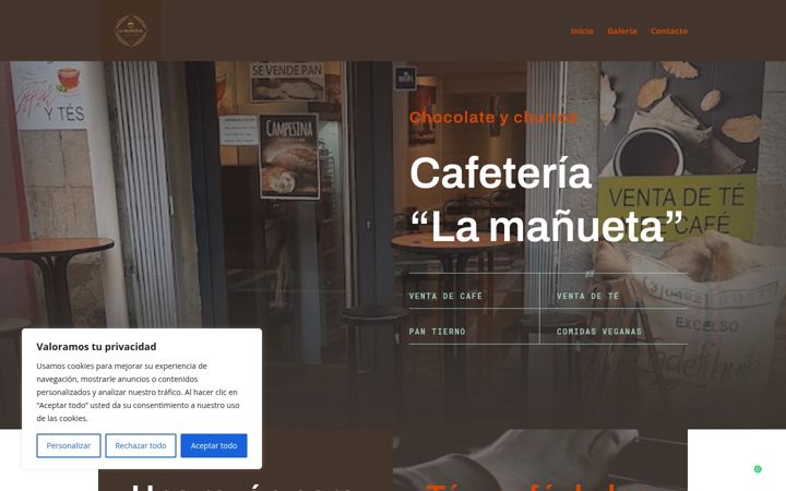 Screenshot of cafeterialamanueta.com