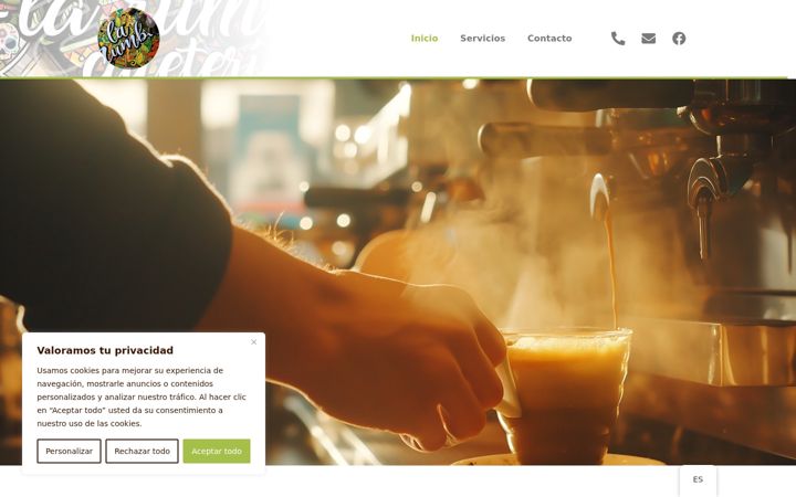 Screenshot of cafeterialarumba.com