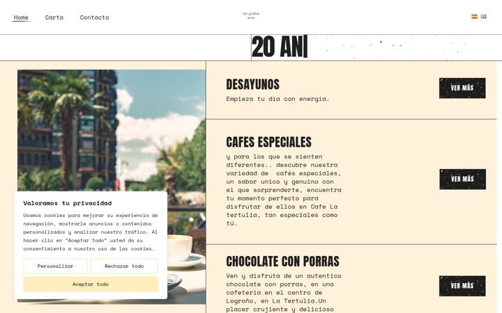 Captura de ecrã de cafeterialatertulia.es