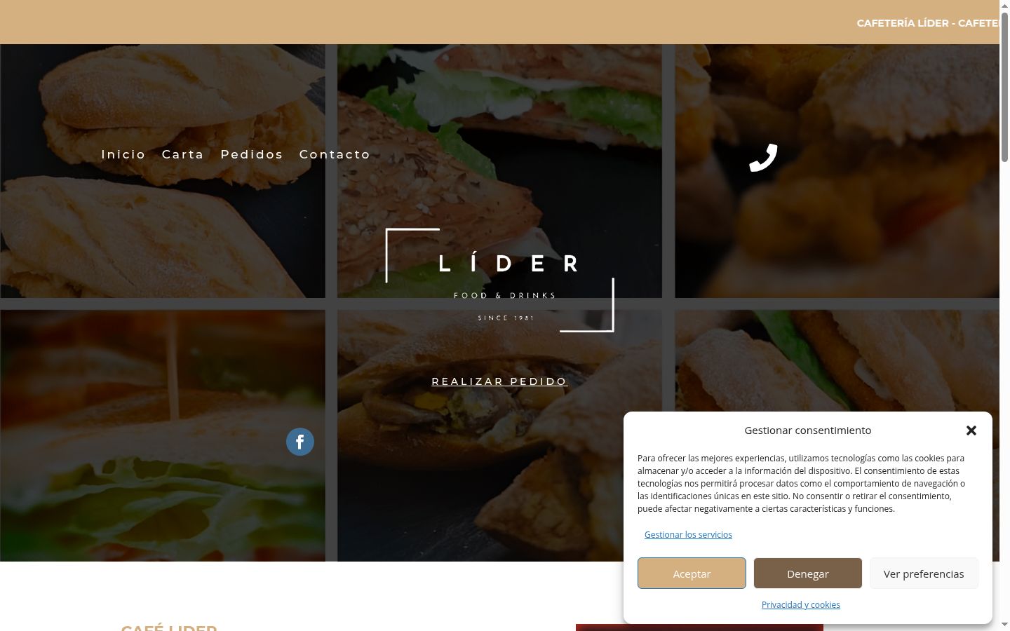 Screenshot del banner di consenso mostrato prima di qualsiasi interazione