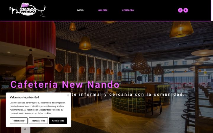 Screenshot of cafeterianewnando.com