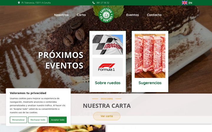 Screenshot of cafeteriaosventins.com