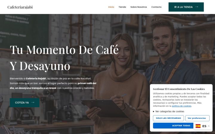 Screenshot of cafeteriarajabi.com