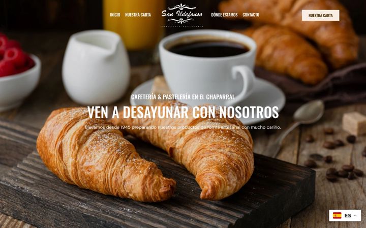 Ekrānuzņēmums no cafeteriasanildefonso.com