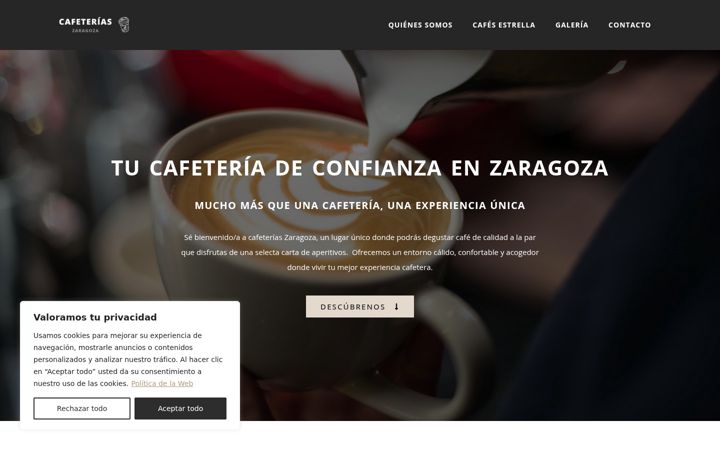Screenshot of cafeteriaszgz.es