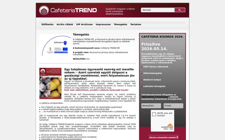 Screenshot of cafeteriatrend.hu