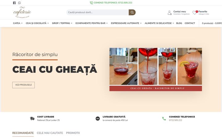 Screenshot of cafeterie.ro