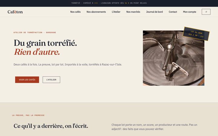 Screenshot of cafeton.fr