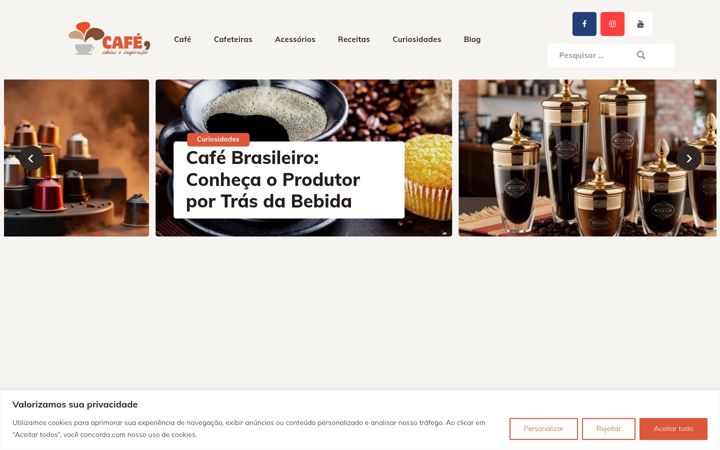 Screenshot of cafevirgula.com.br