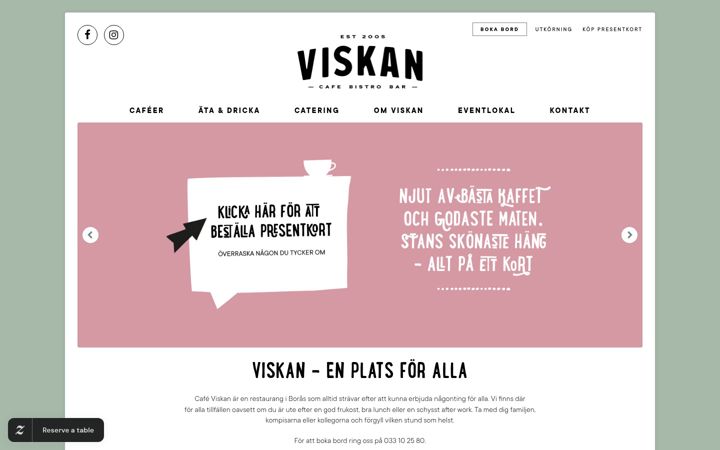 Screenshot of cafeviskan.se