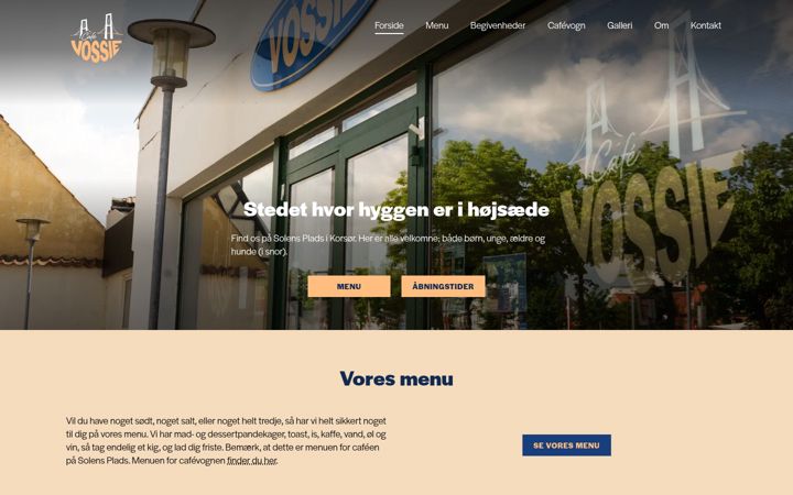 Screenshot of cafevossie.dk