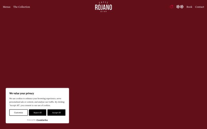 Screenshot of caffe-rojano.co.uk