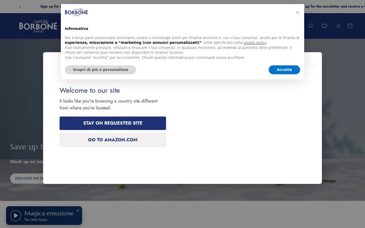 Screenshot of caffeborbone.com