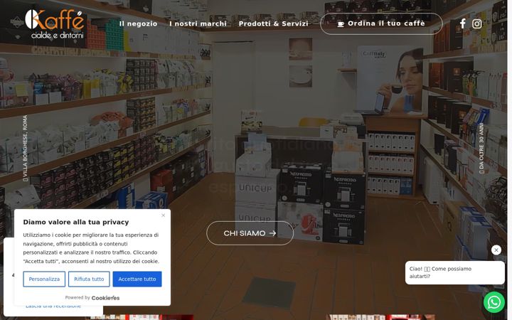 Screenshot of caffecialdedintorniroma.com