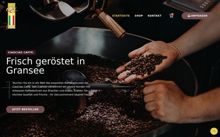 Screenshot of caffeciaociao.de