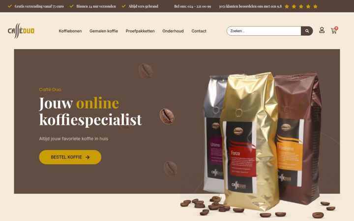 Screenshot of caffeduo.nl