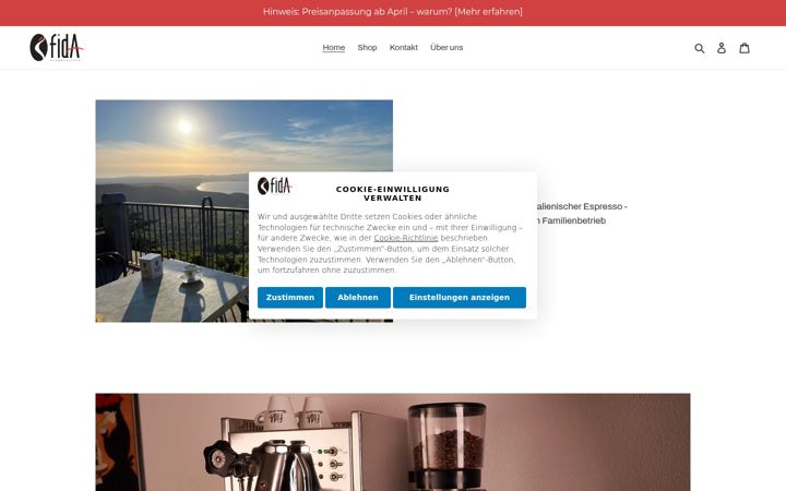 Screenshot of caffefida.de