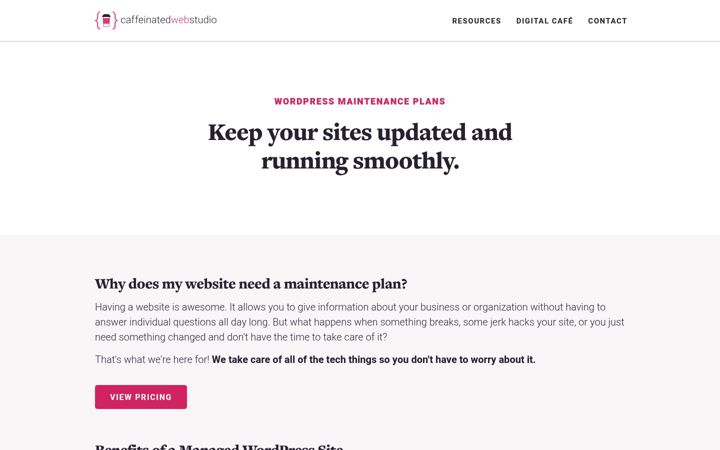 Screenshot of caffeinatedwebstudio.com