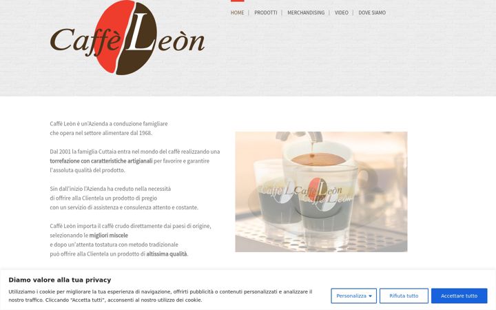 Ekrano kopija caffeleon.it