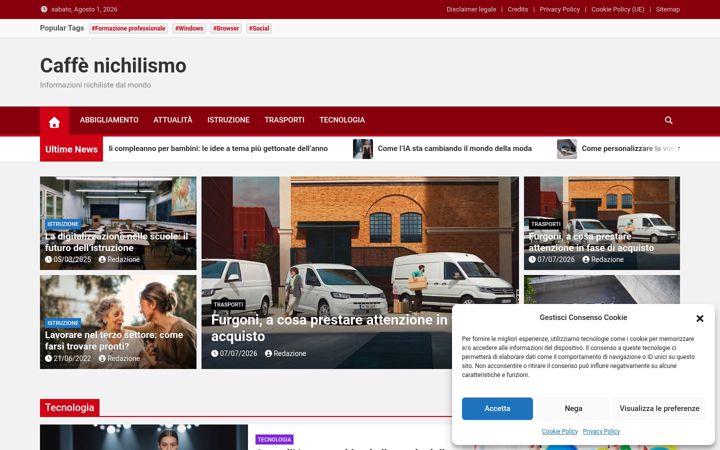 Screenshot of caffenichilismo.it