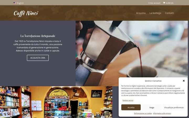 Screenshot of caffeninci.it