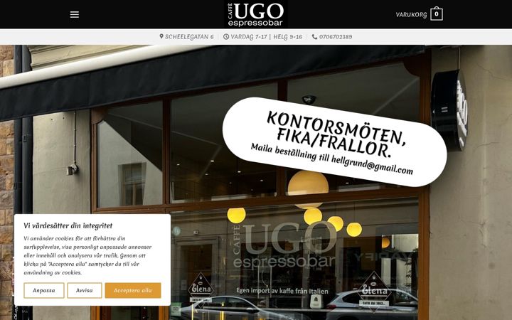 Screenshot of caffeugo.se