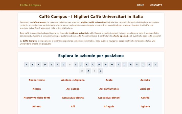 Ekrano kopija caffeuniversita.it