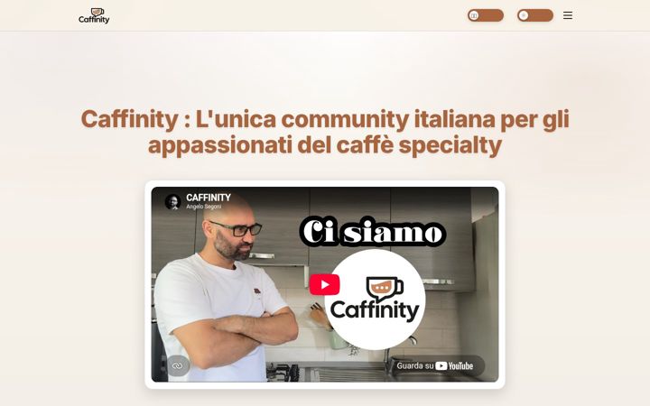 Skärmbild av caffinity.it