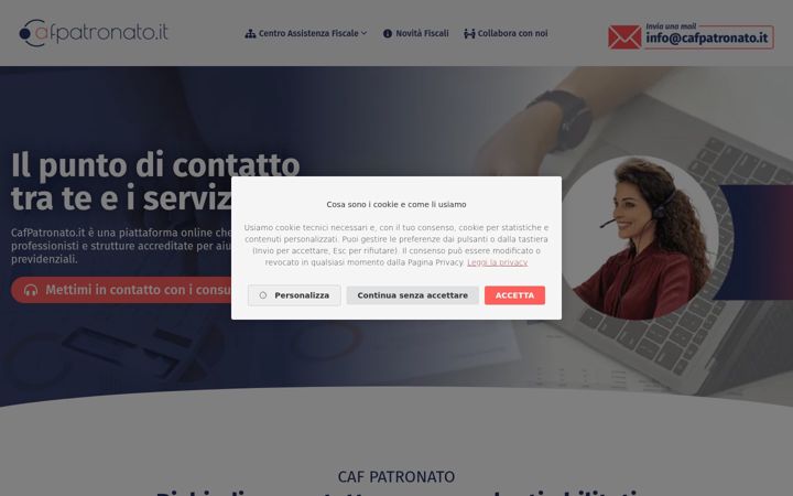 Screenshot stránky cafpatronato.it